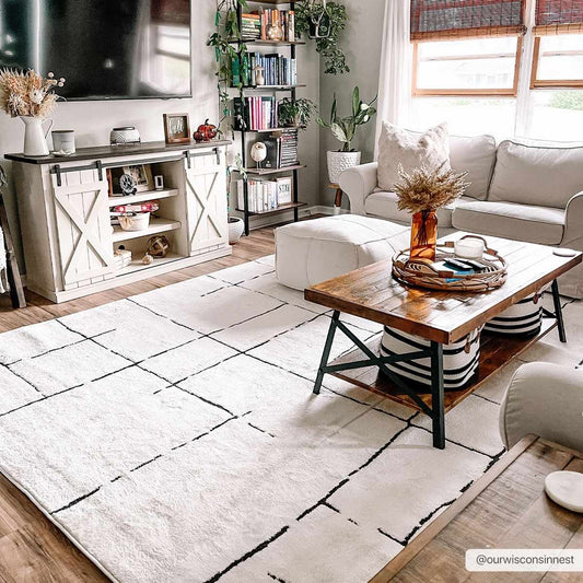 Koume Beige Maze Area Rug