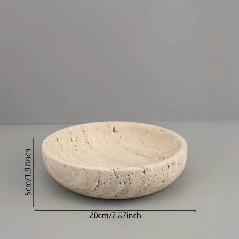 Large 7.87 Inch Natural Marble Bowl - Elegant Decorative Centerpiece for Bathroom, Vanity, or Dining Table - Jewelry Display, Soap Dish - Luxury Home Decor - Perfect Housewarming or Holiday Gift (Christmas, Wedding) - Durable