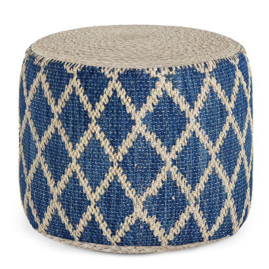 Edgeley 18 Inch Wide Round Pouf in Classic