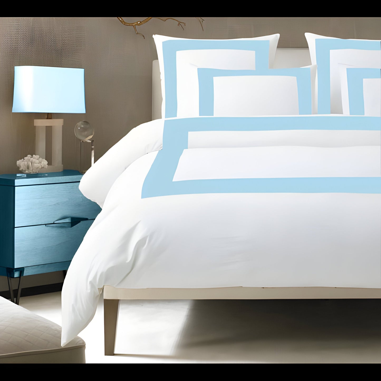 400TC Cotton Sateen Border Frame Duvet Cover Set