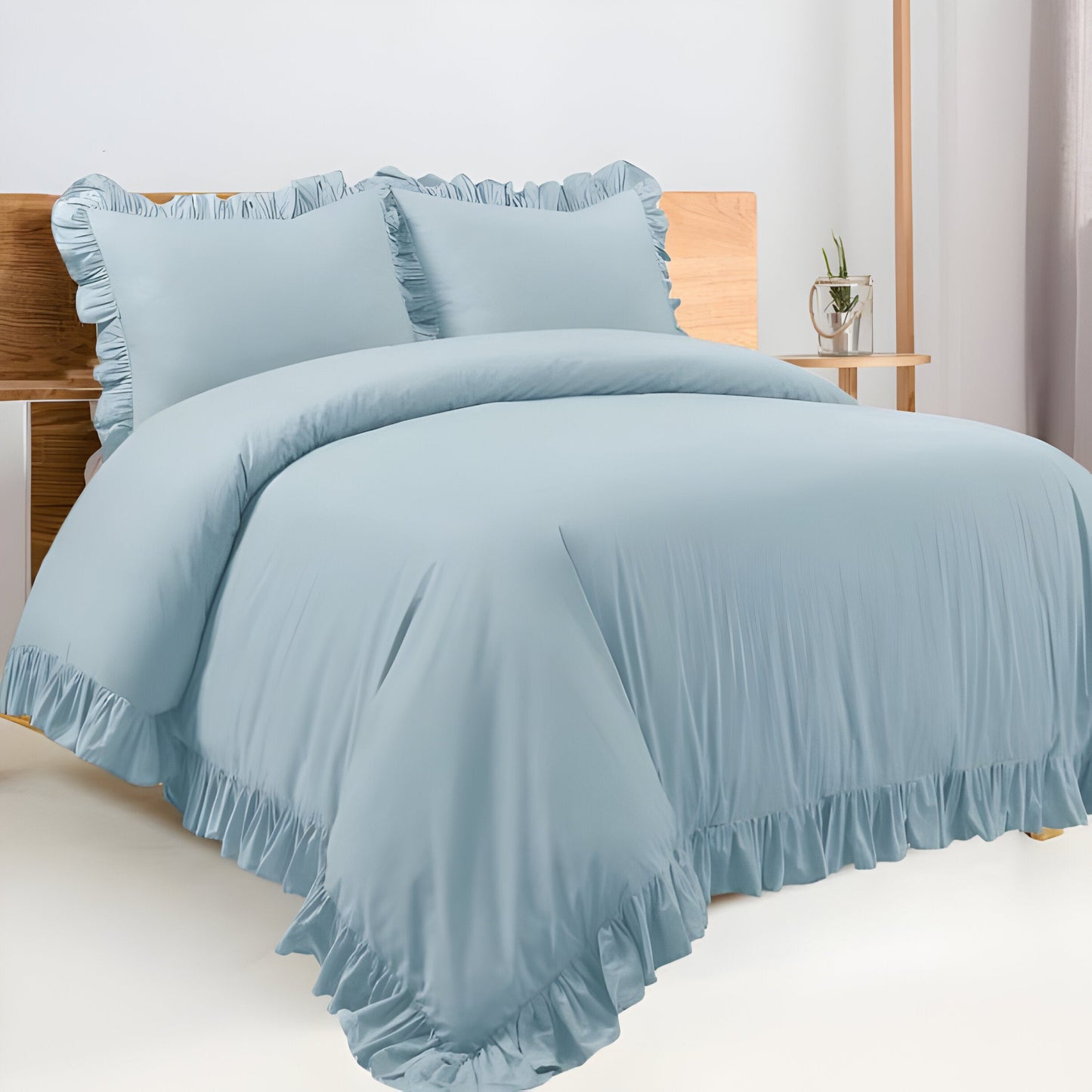 400TC Cotton Sateen Ruffle Duvet Cover Set