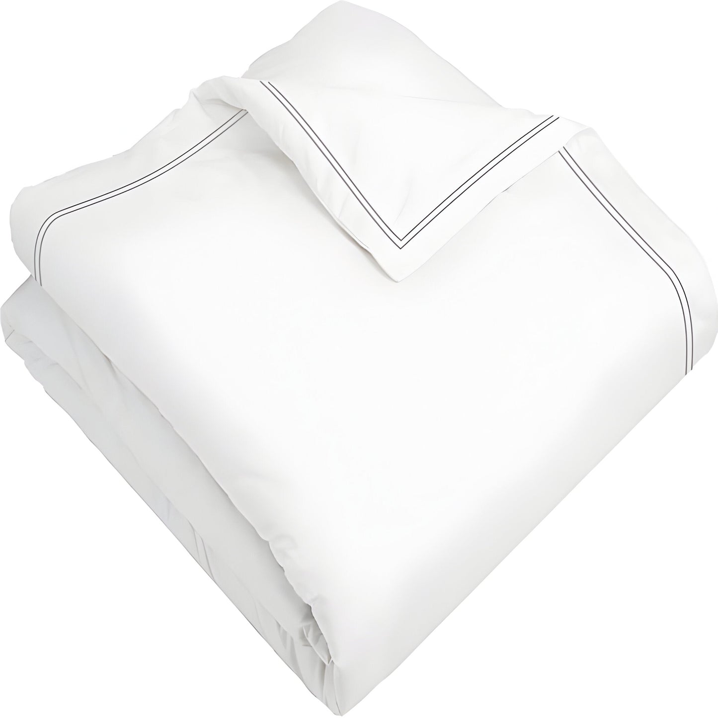 400TC Cotton Double Edge Embroidery Sateen Solid Duvet Cover Set