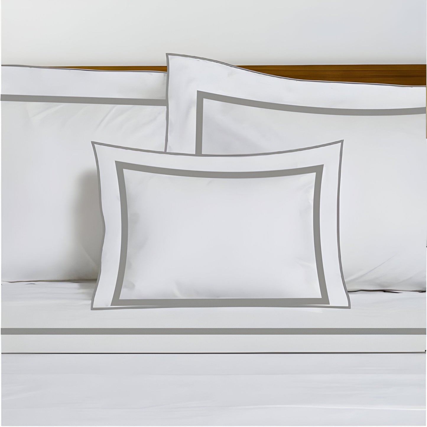 400TC Embroidery & Border Cotton Sateen Solid Duvet Cover Set