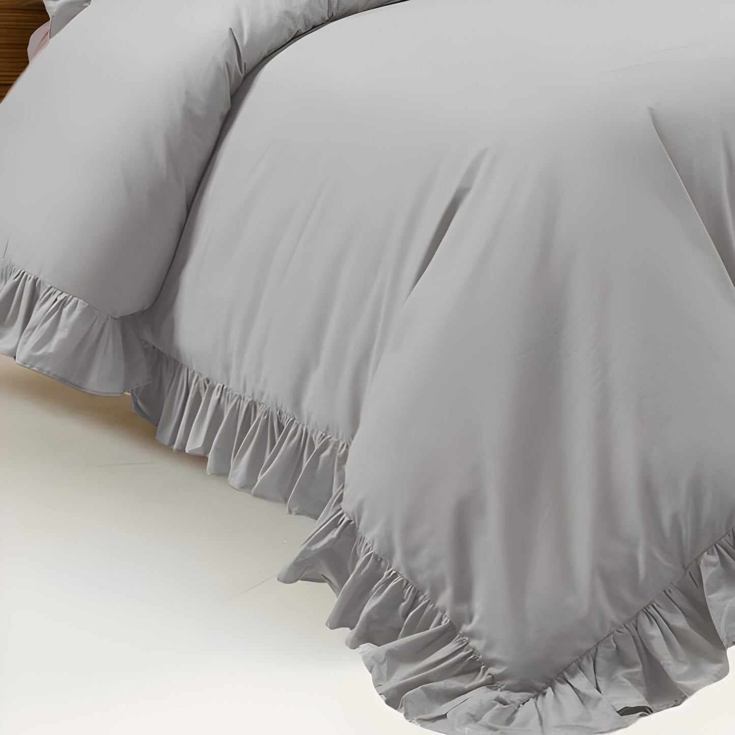 400TC Cotton Sateen Ruffle Duvet Cover Set