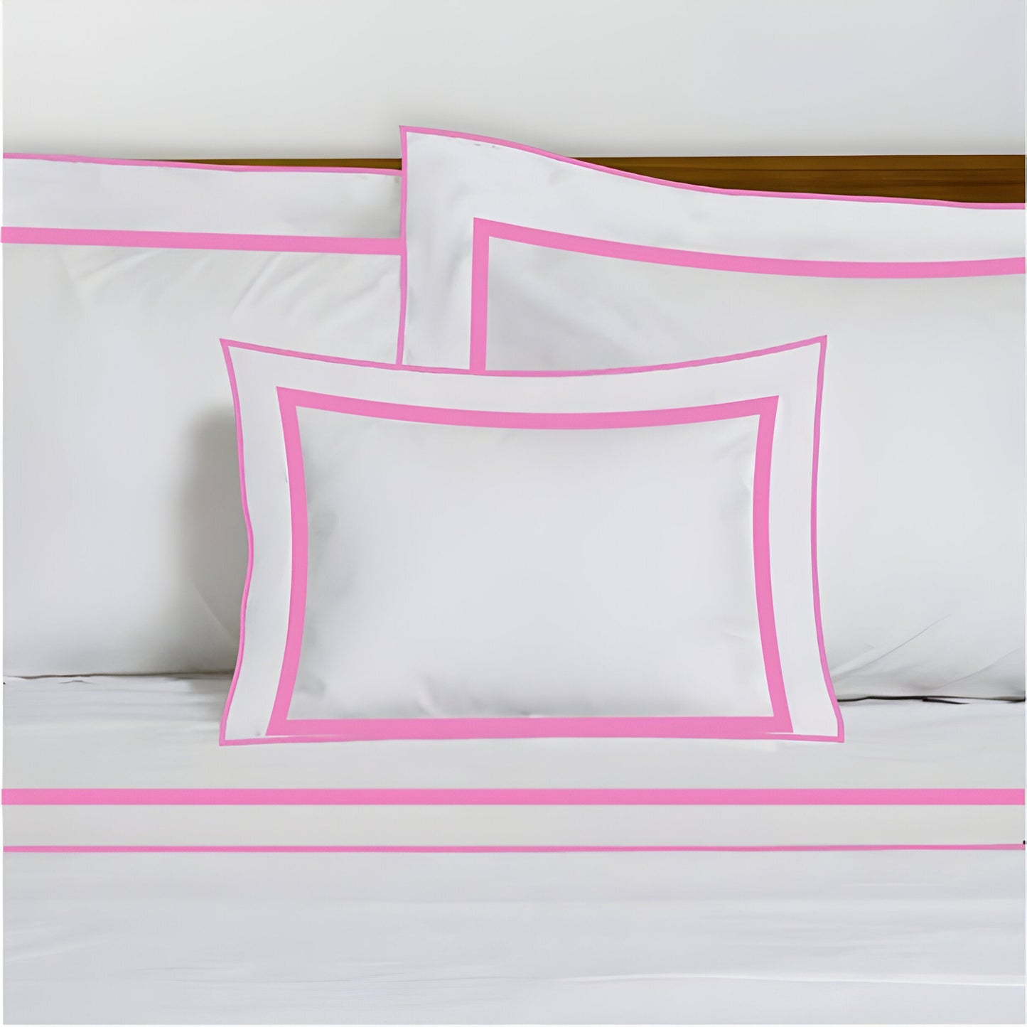 400TC Embroidery & Border Cotton Sateen Solid Duvet Cover Set