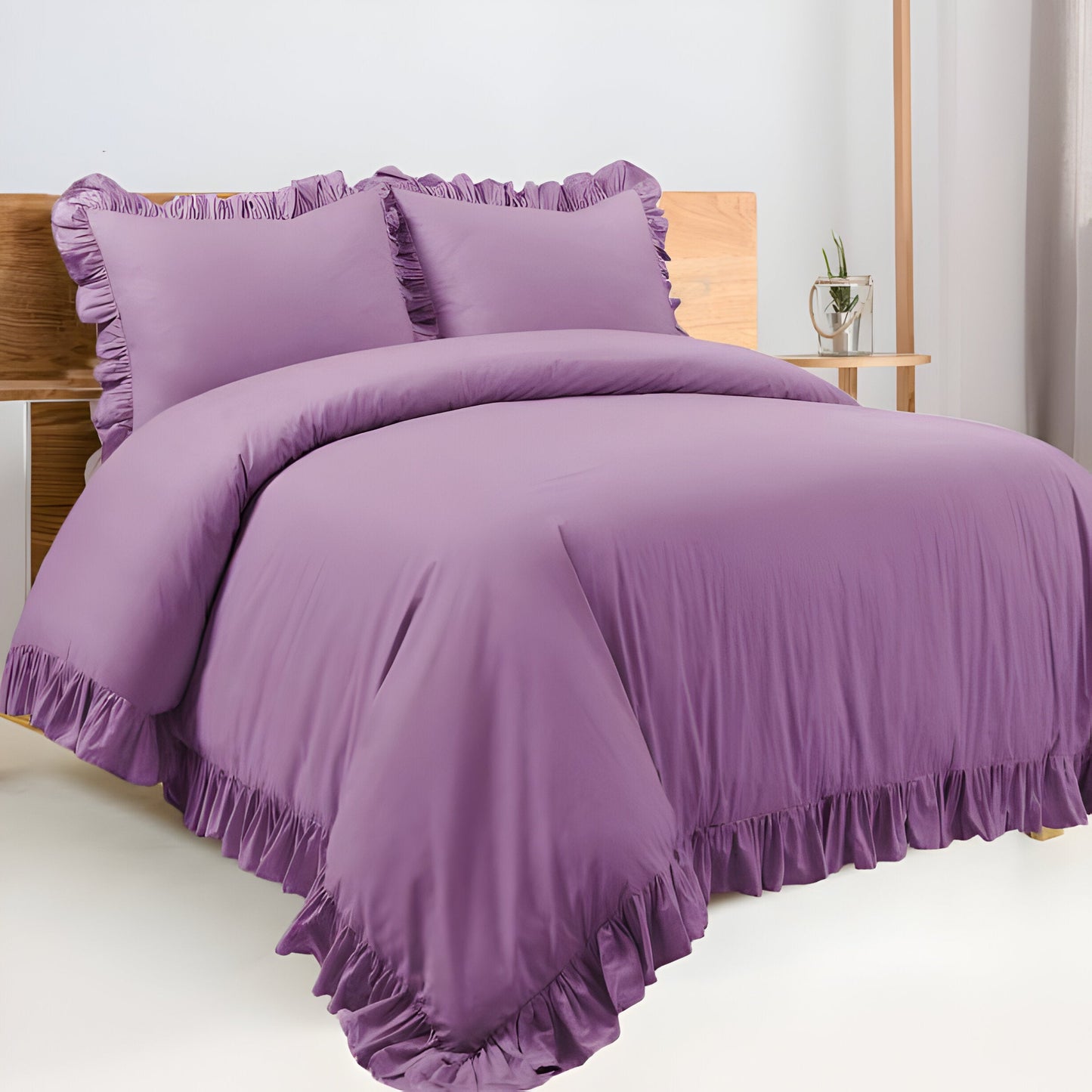 400TC Cotton Sateen Ruffle Duvet Cover Set