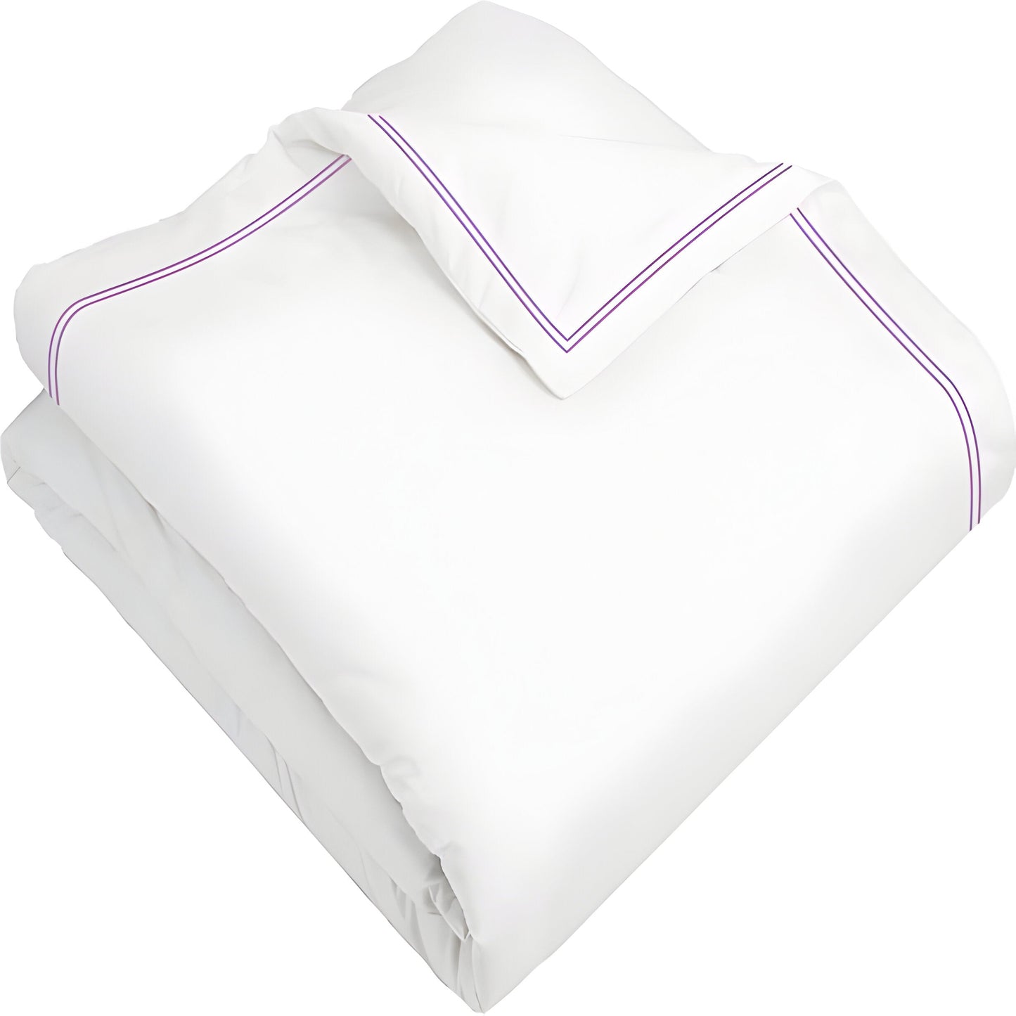 400TC Cotton Double Edge Embroidery Sateen Solid Duvet Cover Set