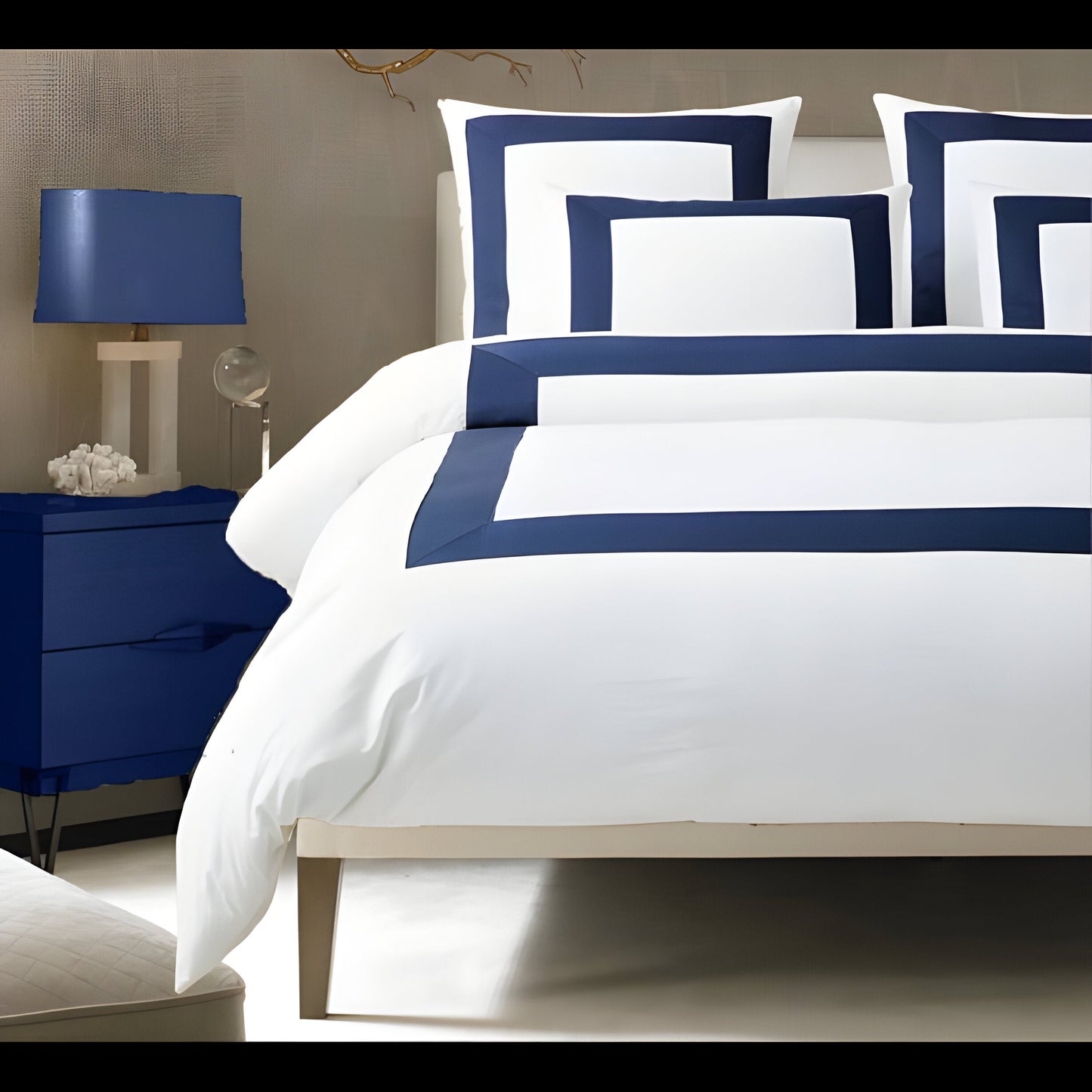 400TC Cotton Sateen Border Frame Duvet Cover Set