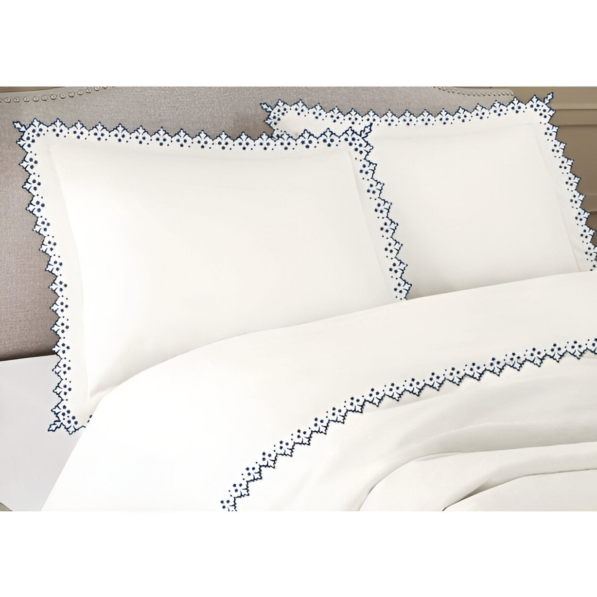 Elegant Flower Embroidered Duvet Cover Set