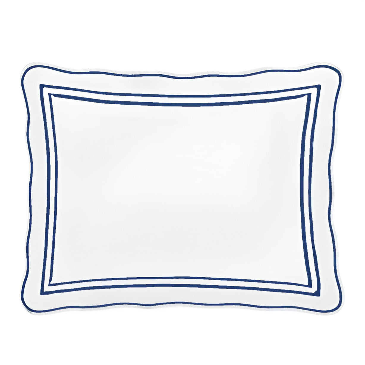 400TC Wavy Embroidery & Border Cotton Sateen Solid Duvet Cover Set