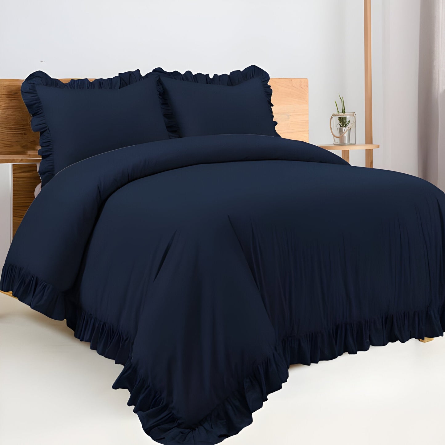 400TC Cotton Sateen Ruffle Duvet Cover Set