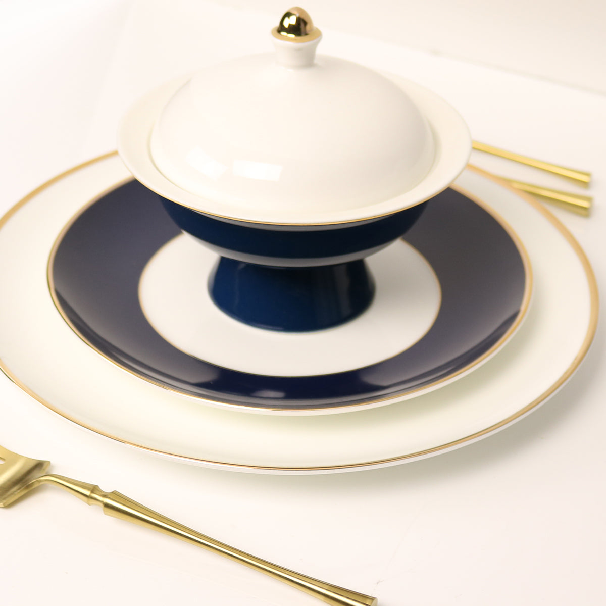New Sapphire Blue Jewel Salad Plate- Set of 4