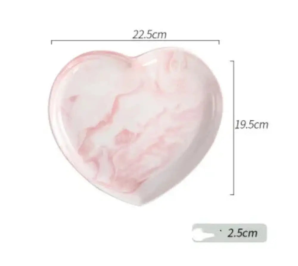 Nordic Marbled Heart Ceramic Dinnerware Set