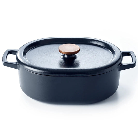 Enameled Cast Iron Oval Dutch Oven, 6-Qt