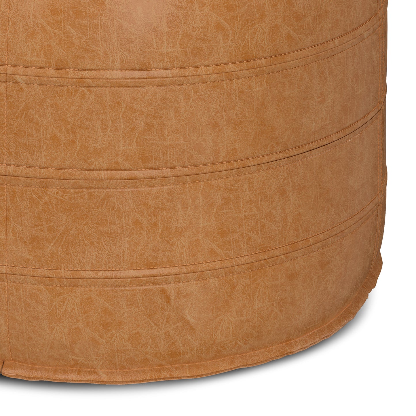 Brody 20 Inch Wide Round Pouf in Distressed