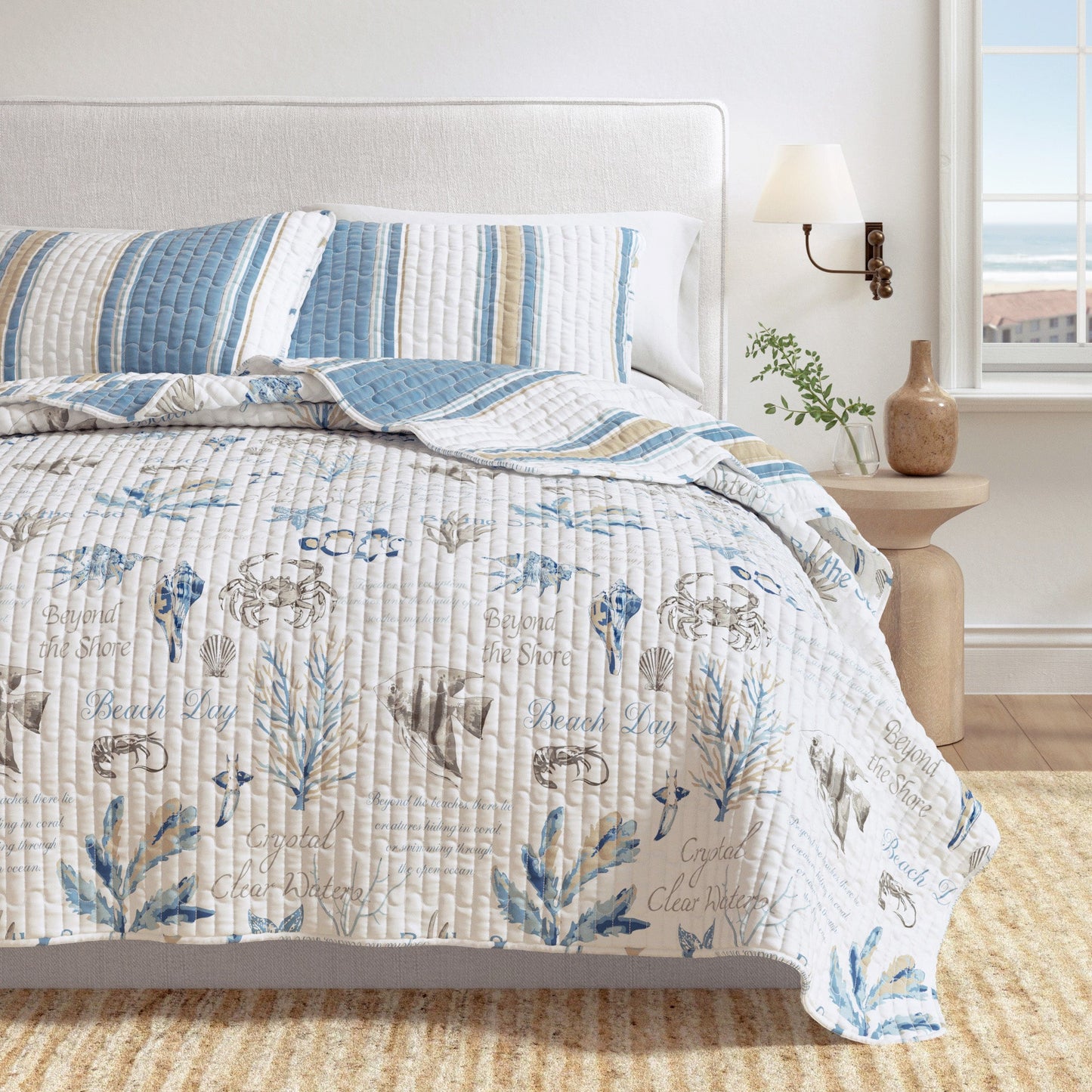 Stripe & Ocean Story Coastal Quilt Set - New Castle Collection