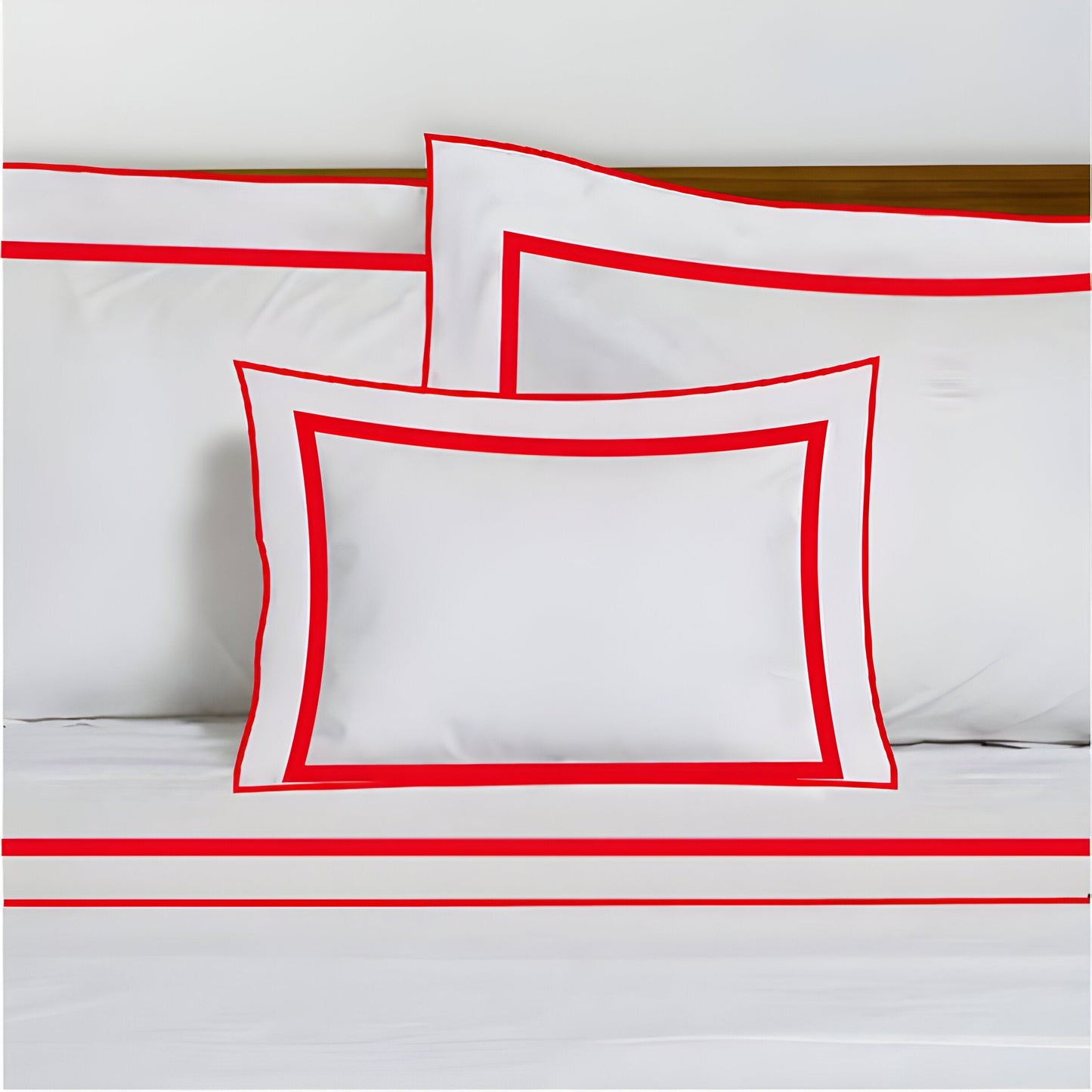 400TC Embroidery & Border Cotton Sateen Solid Duvet Cover Set