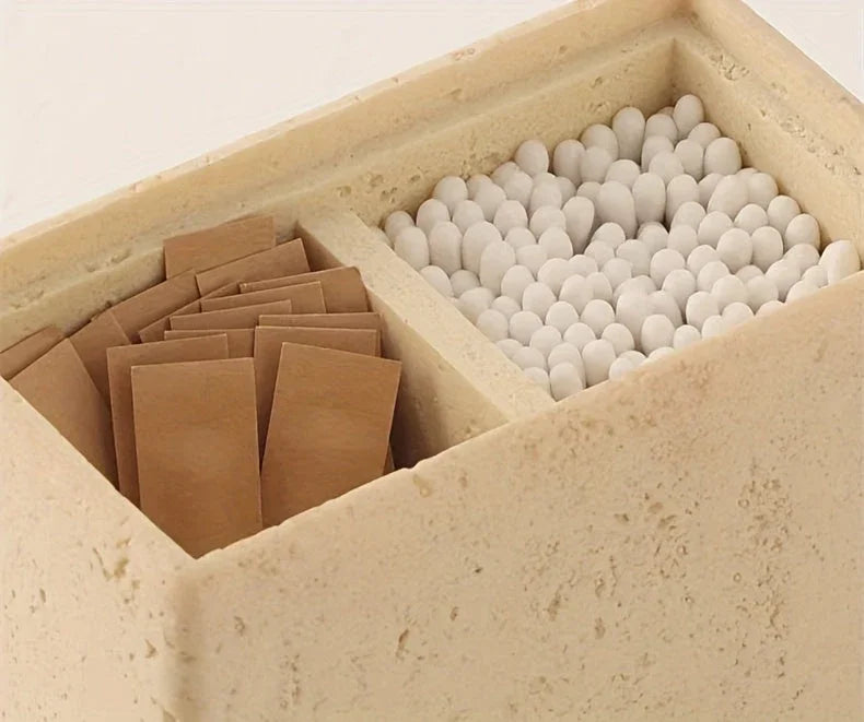Resin Bathroom Containers with Lids Bathroom Organizer Storage Swabs Can Dental floss Can q-tip Storage Toothpick Holder Bathroom Canister Vanity Storage Jars Organizer for Swabs,Bath Salts Makeup Sponges Bath salt tank, Cani