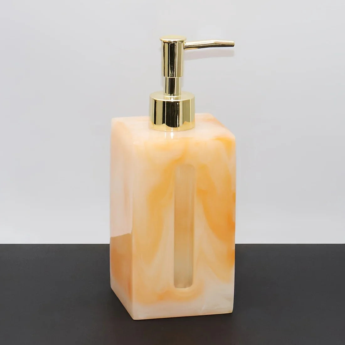 Resin Soap Dispenser, Freestanding Countertop Lotion Pump Bottle, Visible Capacity Liquid Hand Soap Dispenser, No Electricity Needed, for Bathroom, Kitchen, Laundry Room, Shampoo, Body Wash, Lotion