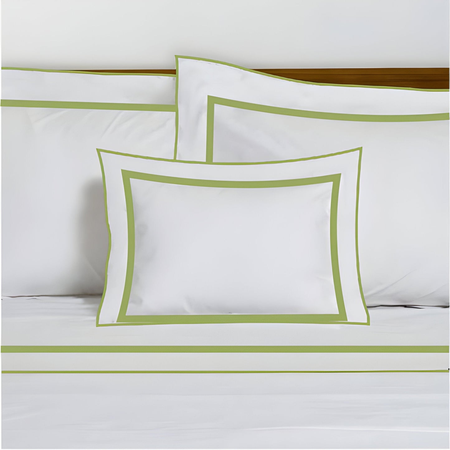 400TC Embroidery & Border Cotton Sateen Solid Duvet Cover Set