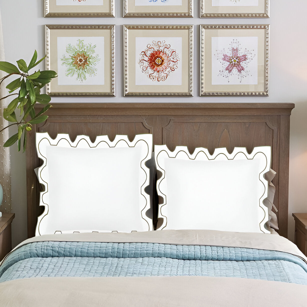 400TC Zig & Zag U Shape Embroidery Cotton Duvet Cover Set