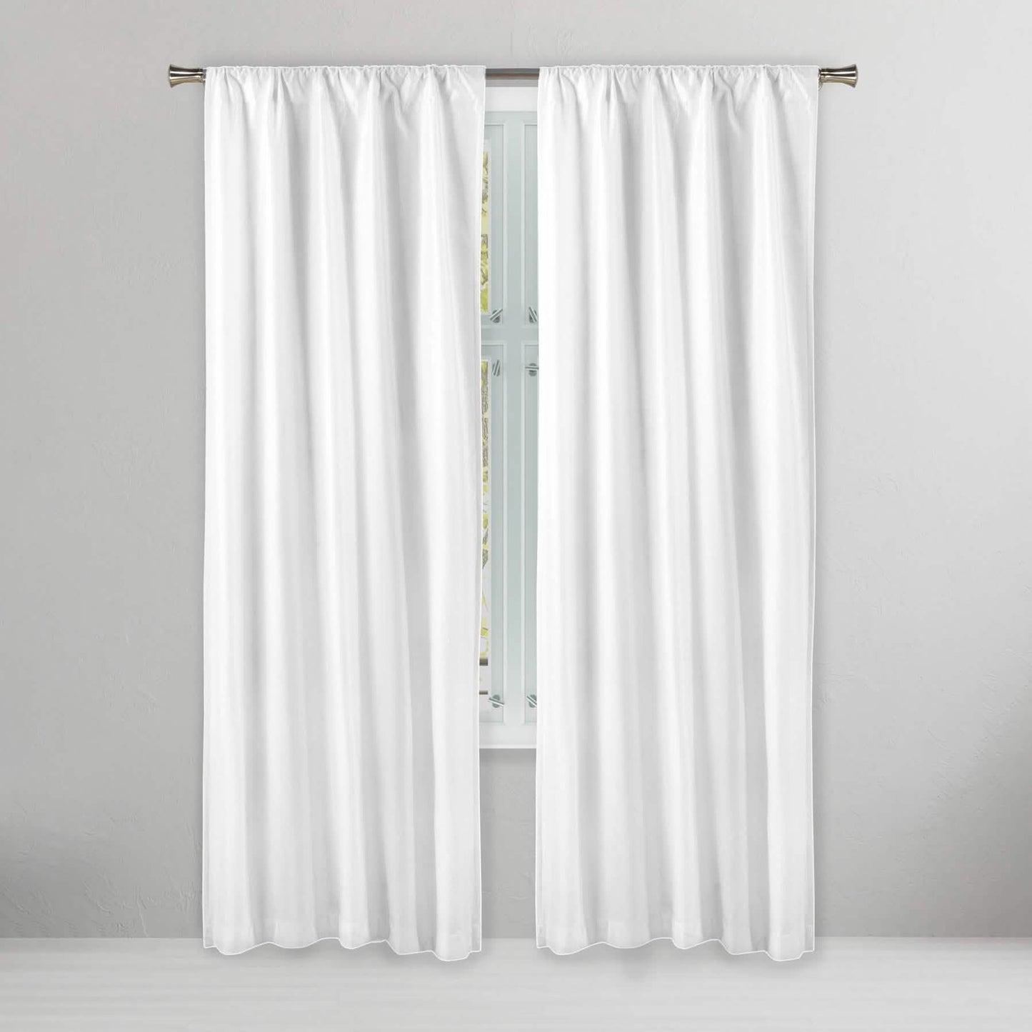 Set of 2: Embossed Crinkie Semi-Sheer Window Curtain Pair Panel