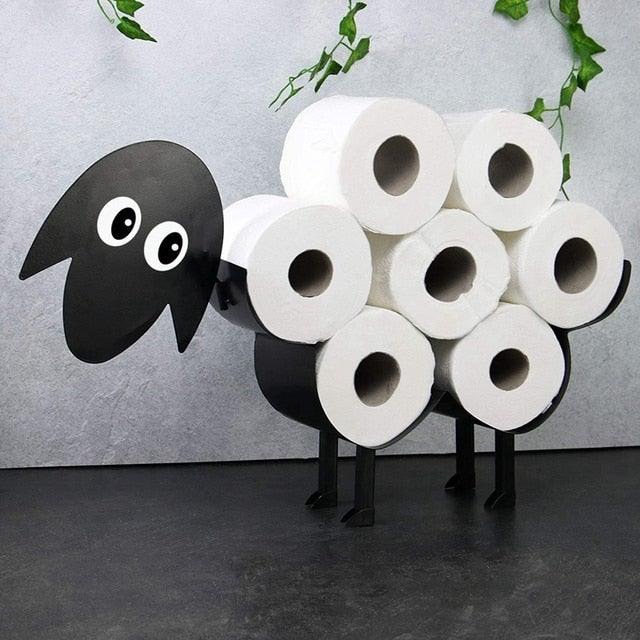 Sheep Decorative Toilet Paper Holder Bathroom Hardware Tissue Storage Toilet Roll Holder Bathroom Accessories Iron Paper Storage Sheep Toilet Paper Roll Holder  Metal Wall Mounted  Free Standing Bathroom Tissue Storage