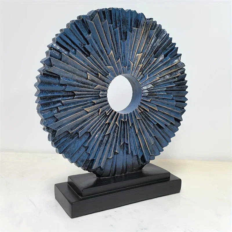 Abstract Sunburst Decorative Sculpture with Stand
