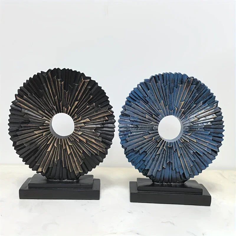 Abstract Sunburst Decorative Sculpture with Stand