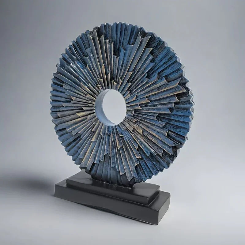 Abstract Sunburst Decorative Sculpture with Stand