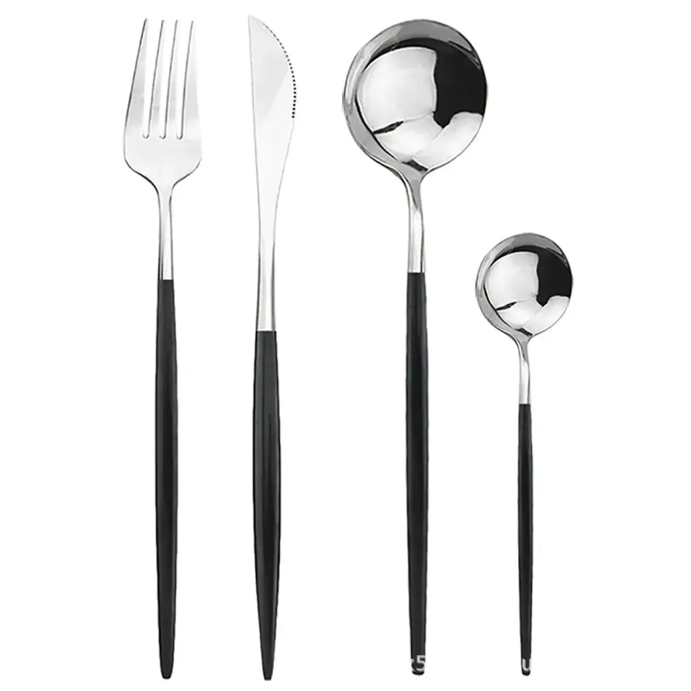 Modern Gold Polished Stainless Steel Flatware Set