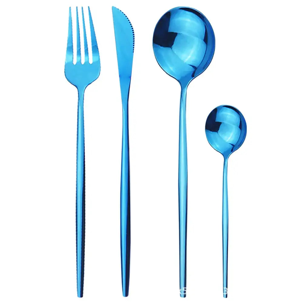 Modern Gold Polished Stainless Steel Flatware Set