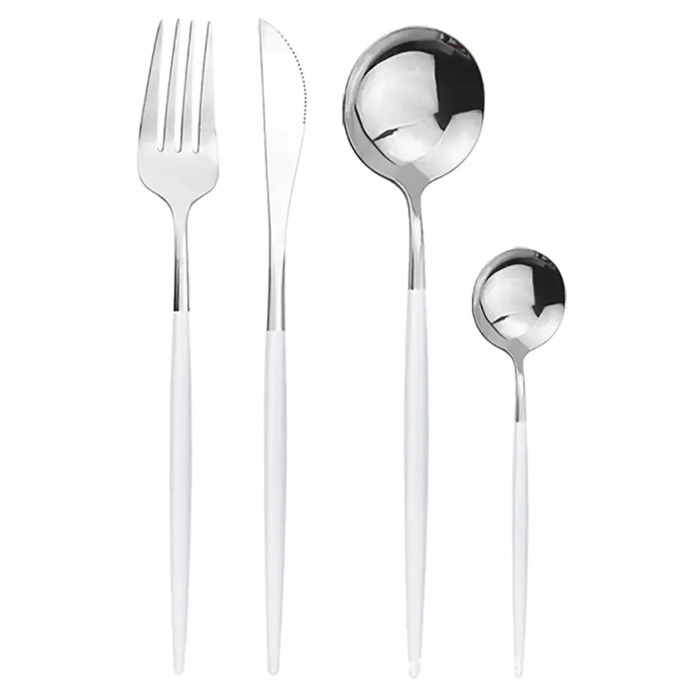 Modern Gold Polished Stainless Steel Flatware Set