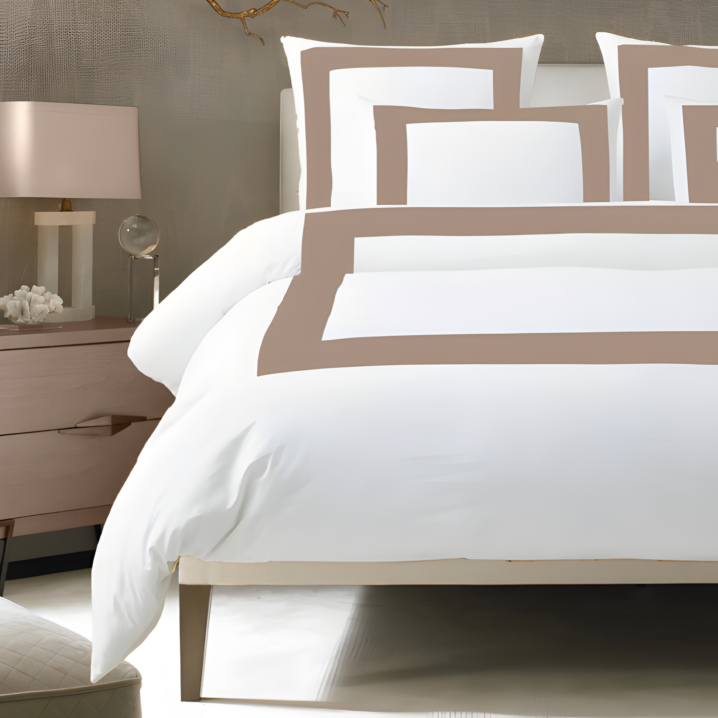 400TC Cotton Sateen Border Frame Duvet Cover Set