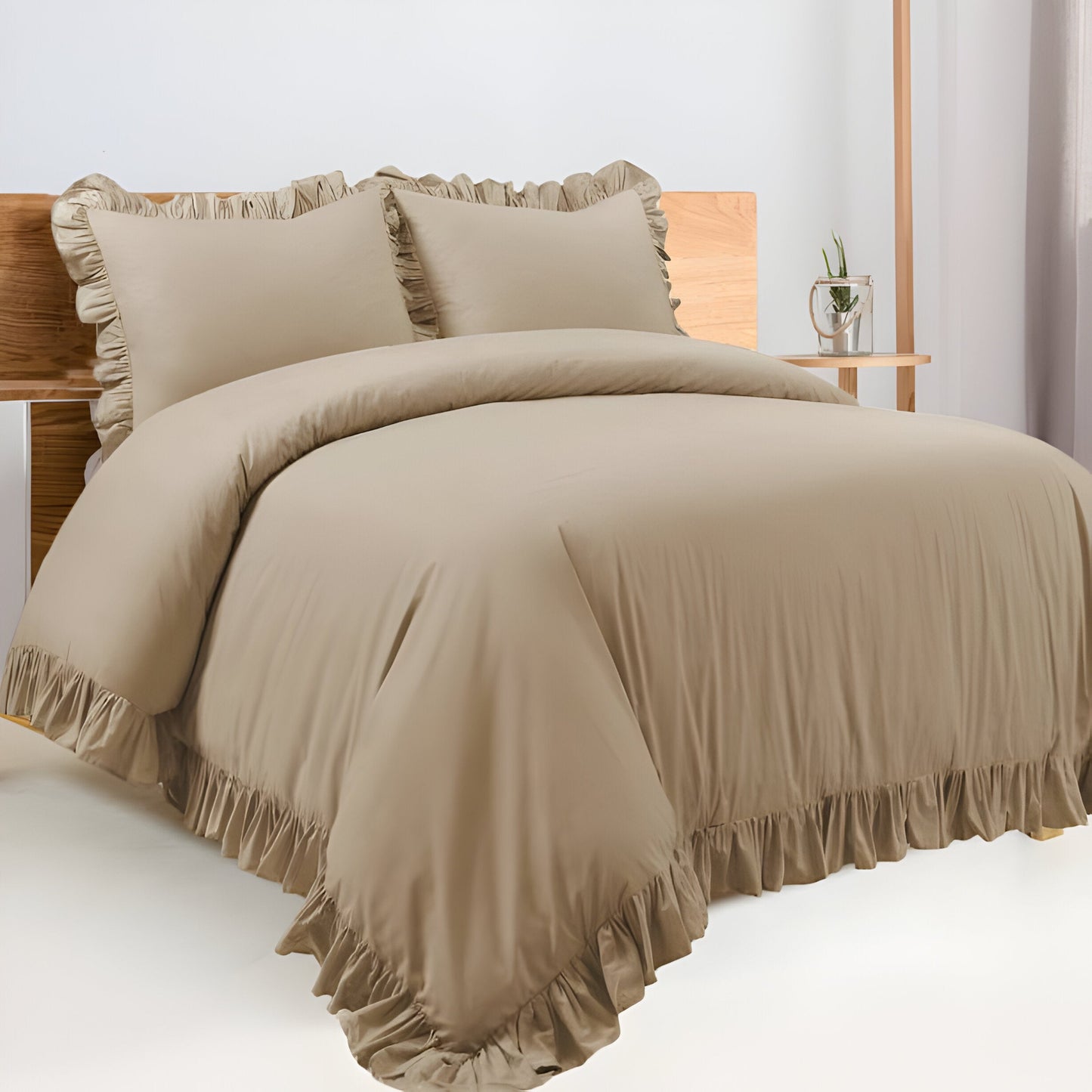 400TC Cotton Sateen Ruffle Duvet Cover Set