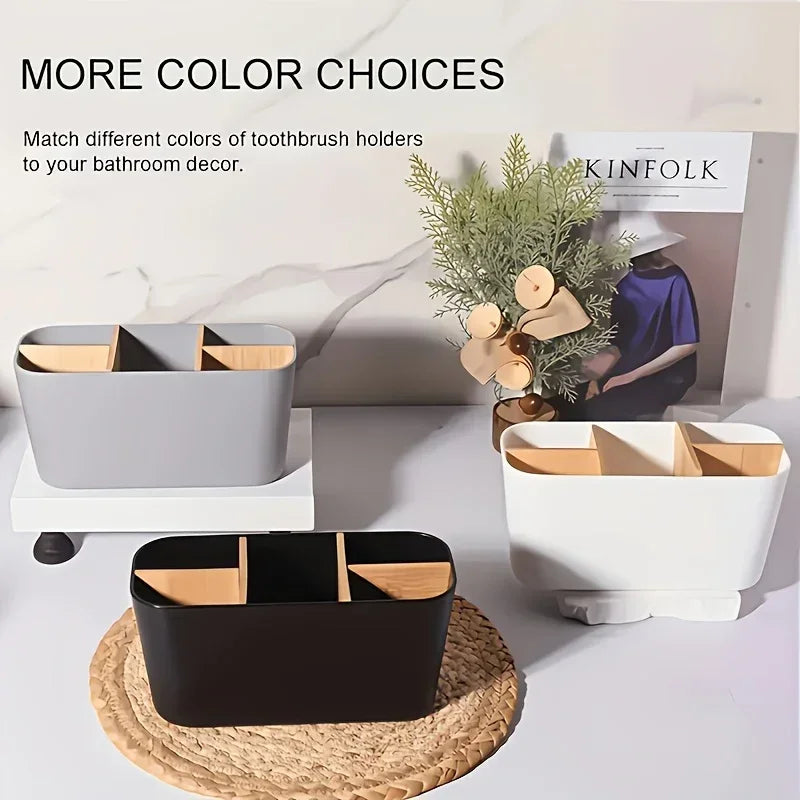 Toothbrush Holder - 5-slot Plastic Bathroom
