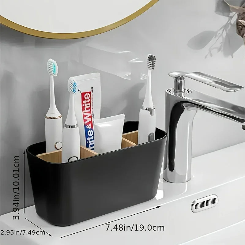 Toothbrush Holder - 5-slot Plastic Bathroom