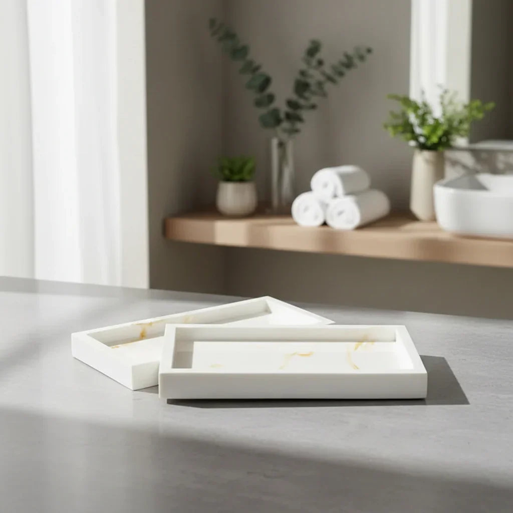 Tray - Bathroom Organizer White Small