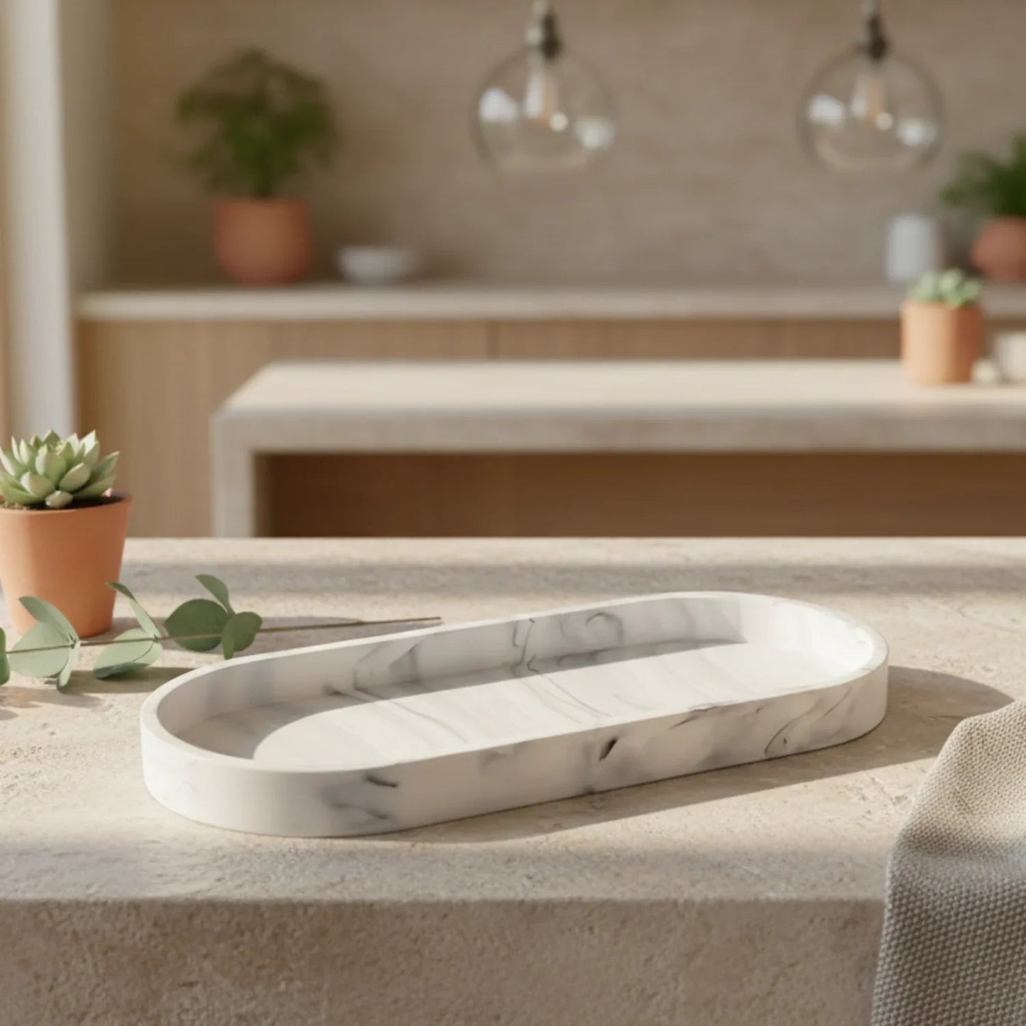 Vanity Tray - Bathroom Silicone Countertop Organizer