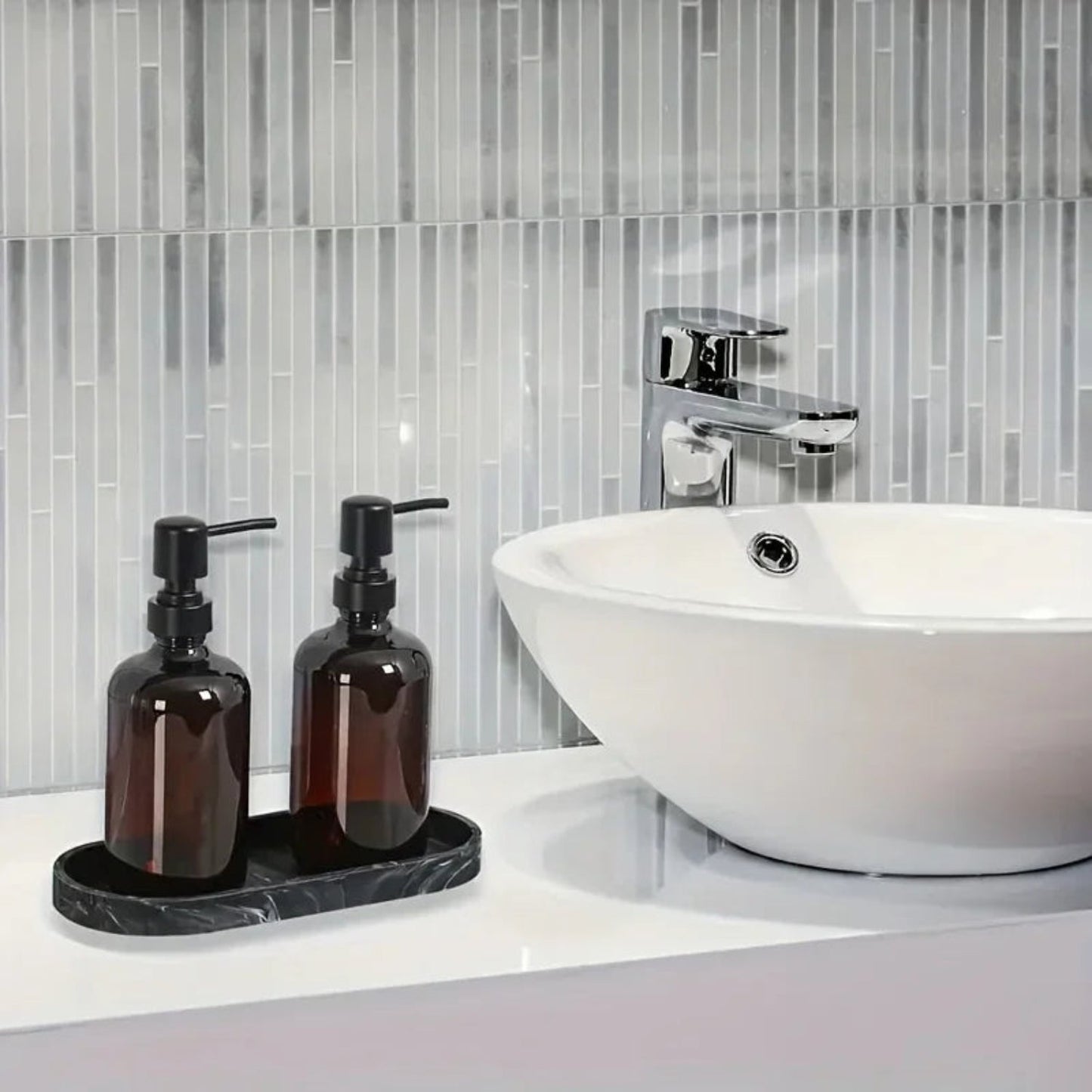 Vanity Tray - Bathroom Silicone Countertop Organizer