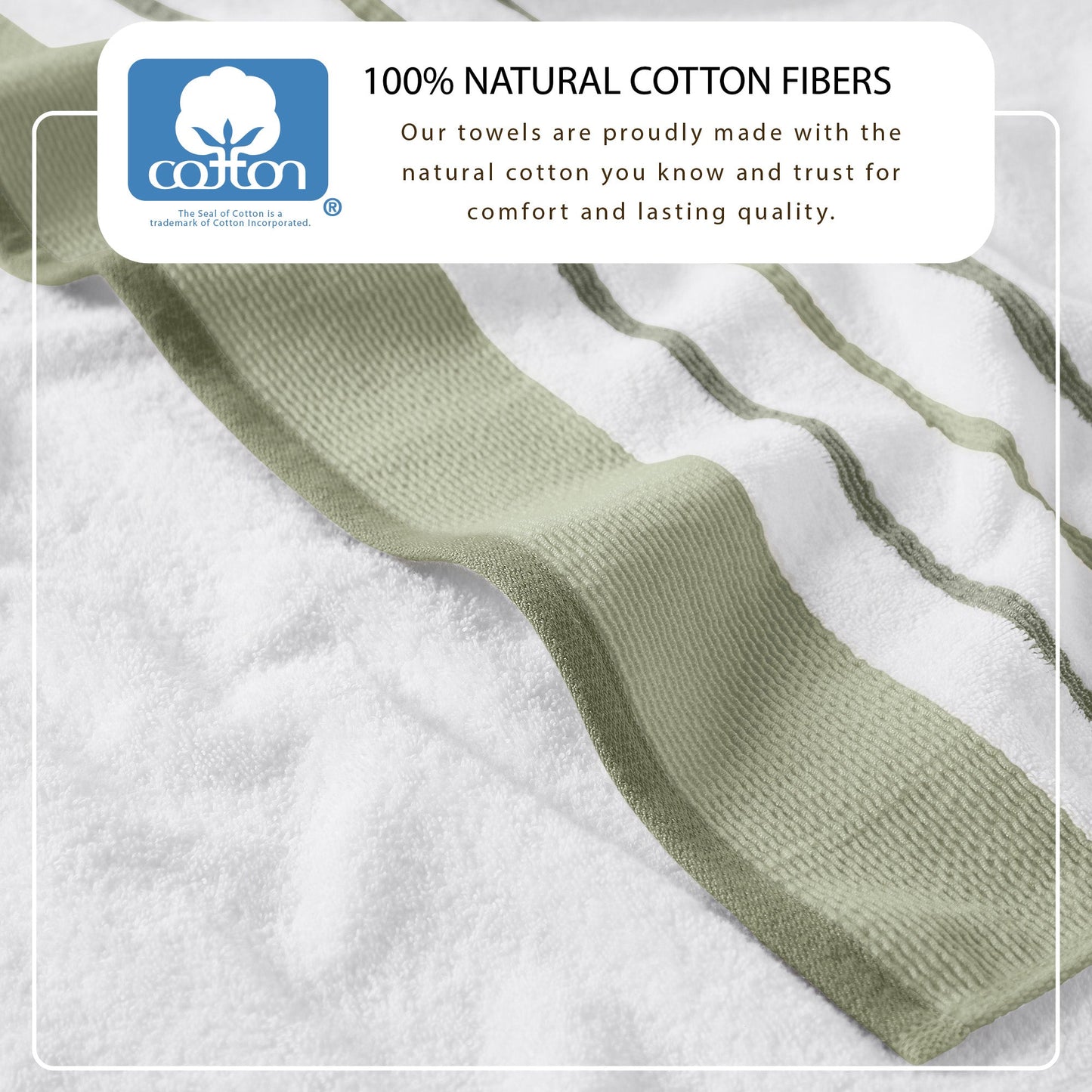 Decorative Cotton Stripe Bath Towel Set - Noelle Collection