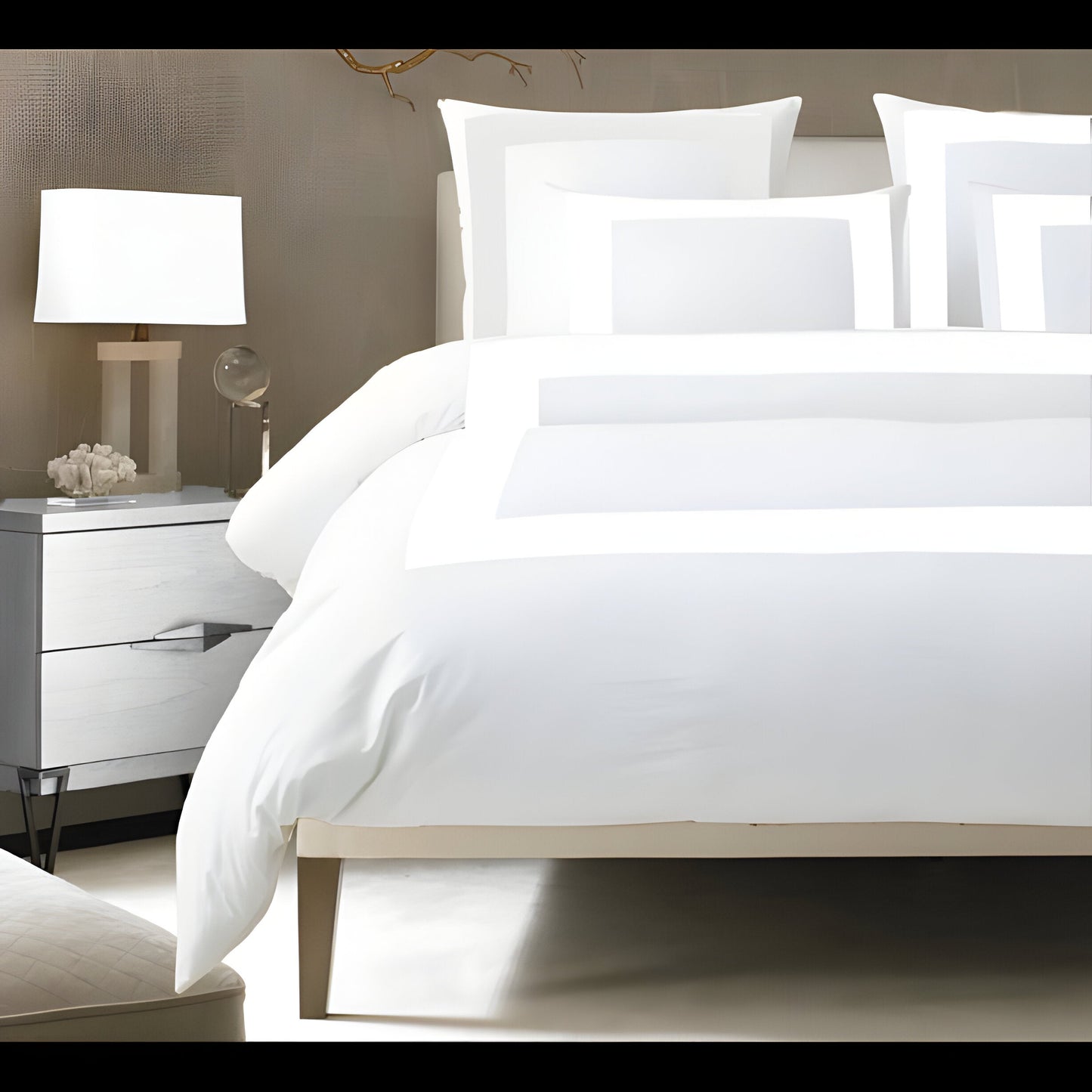 400TC Cotton Sateen Border Frame Duvet Cover Set