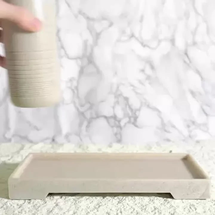 White Crystal Sandstone Beige Gray Sandstone Featured Bathroom Four-Piece Set Lotion Bottle Toothbrush Holder Swab Box Tray