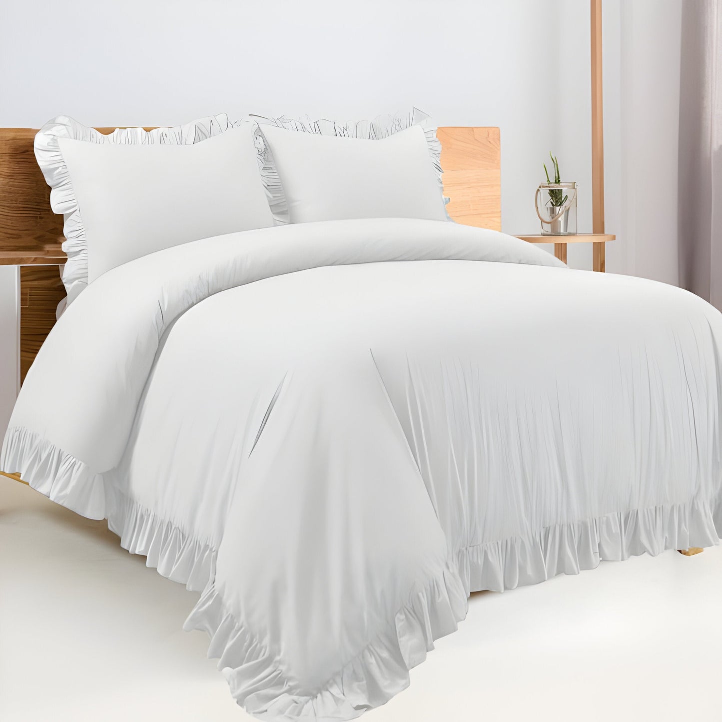 400TC Cotton Sateen Ruffle Duvet Cover Set