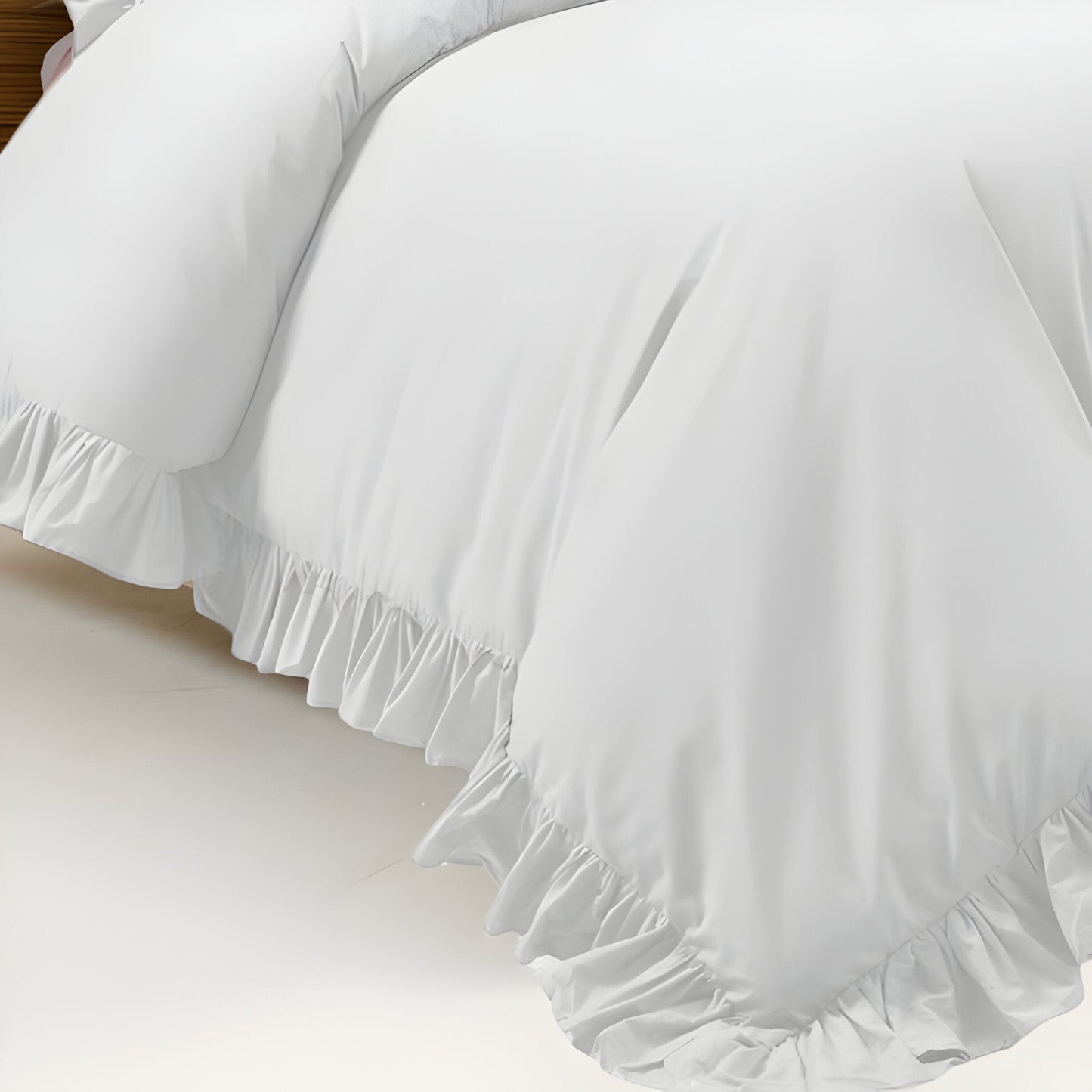 400TC Cotton Sateen Ruffle Duvet Cover Set