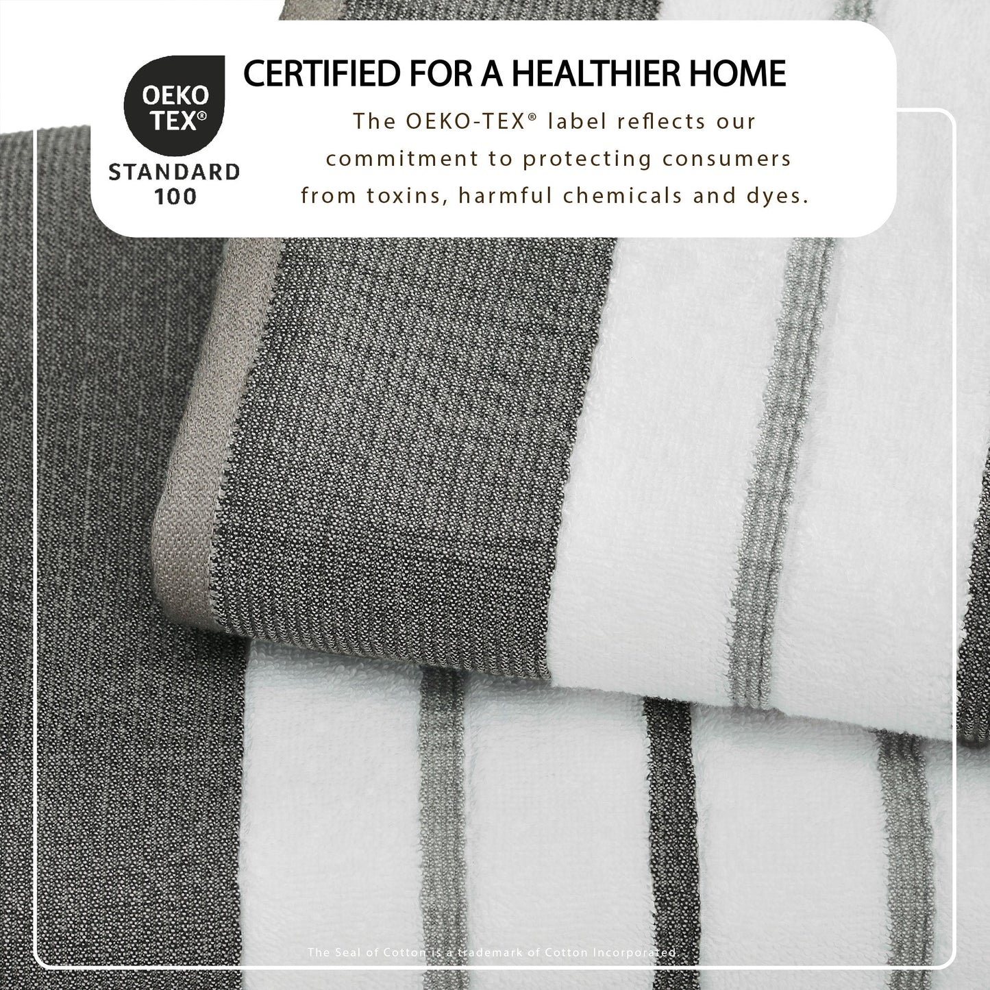 Decorative Cotton Stripe Bath Towel Set - Noelle Collection