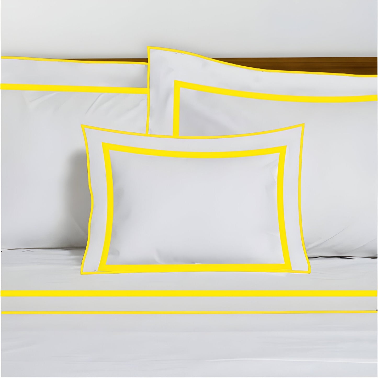 400TC Embroidery & Border Cotton Sateen Solid Duvet Cover Set