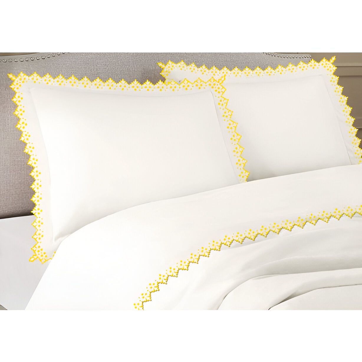 Elegant Flower Embroidered Duvet Cover Set