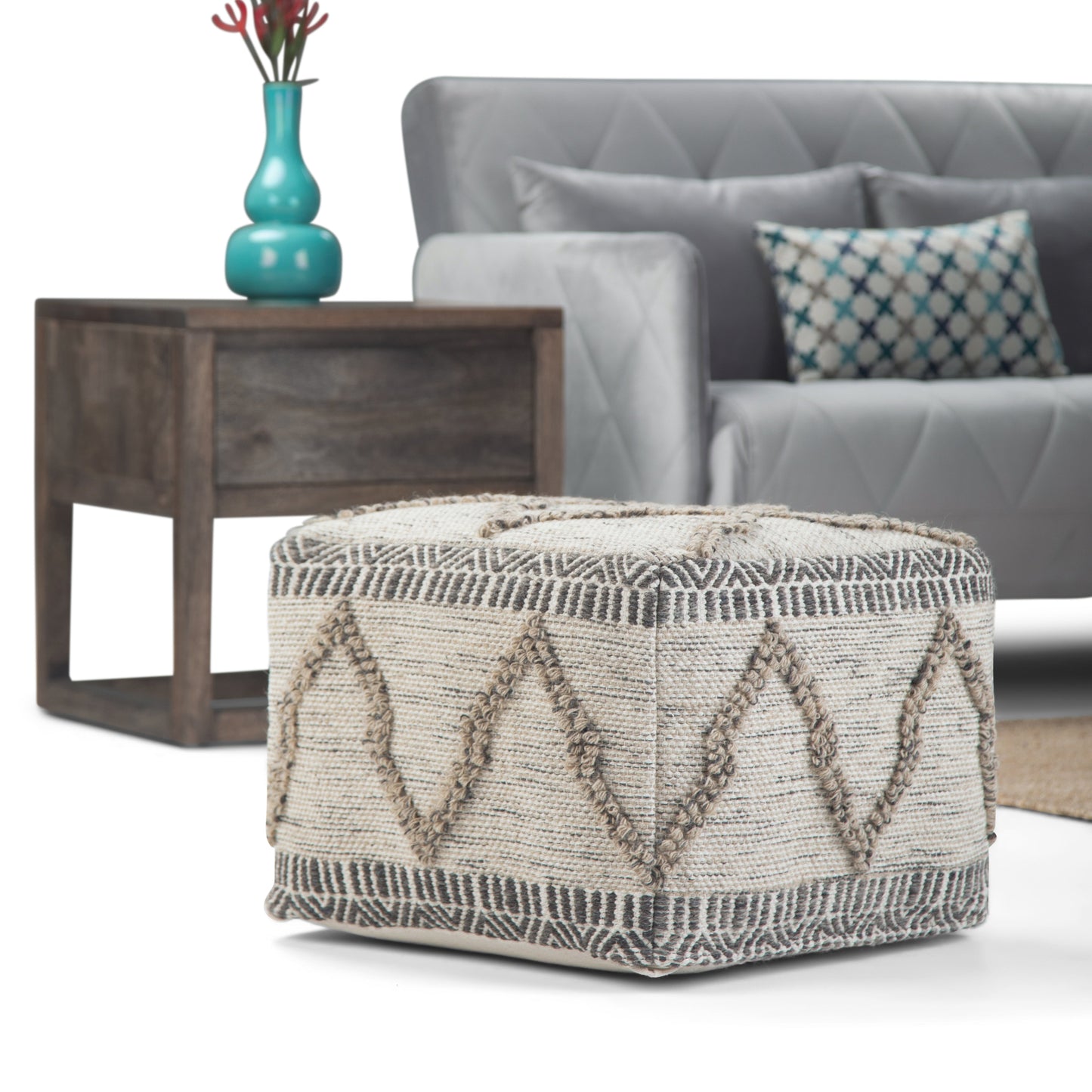 Sweeney 18 Inch Wide Square Pouf