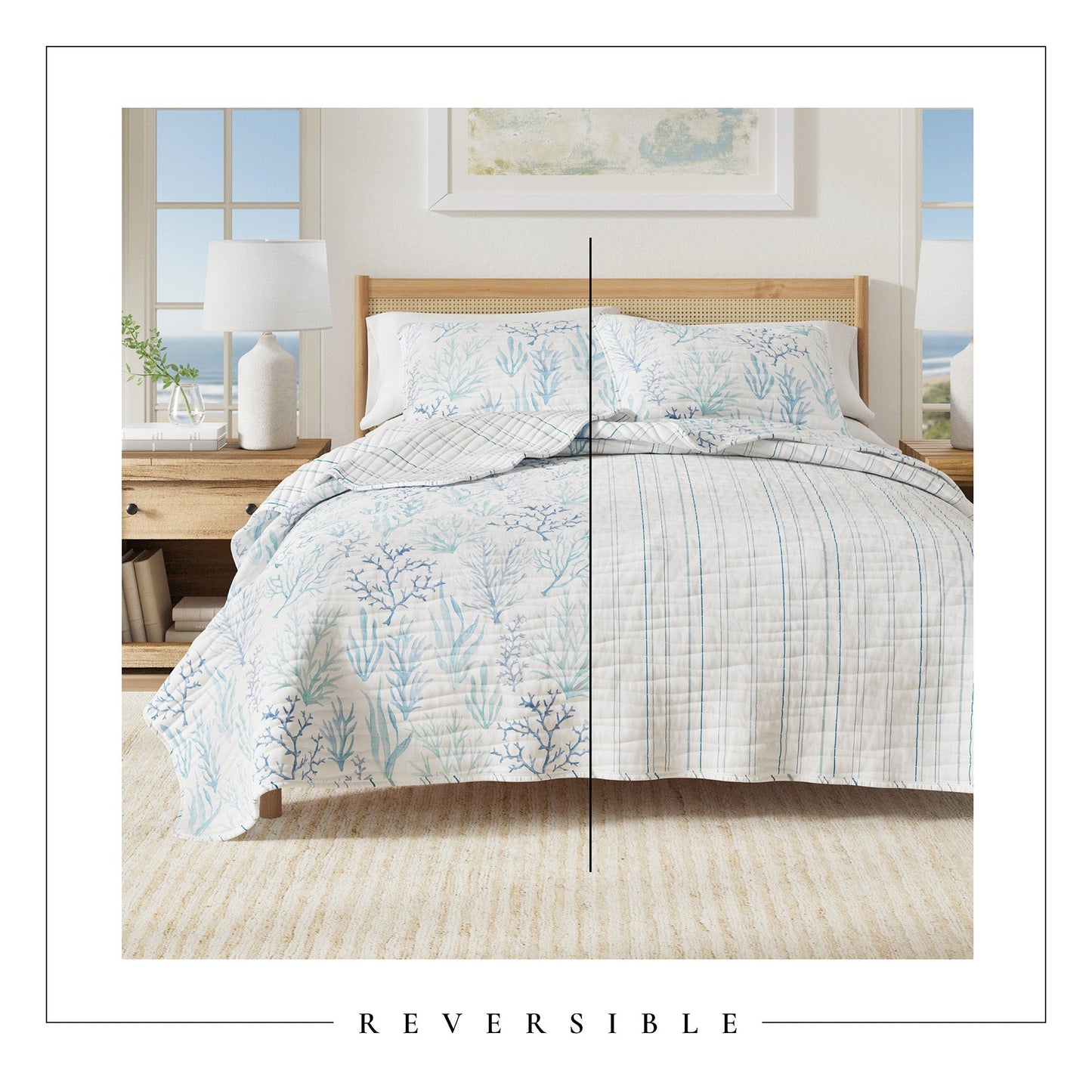 Blue Coral Quilt - Amelia Island